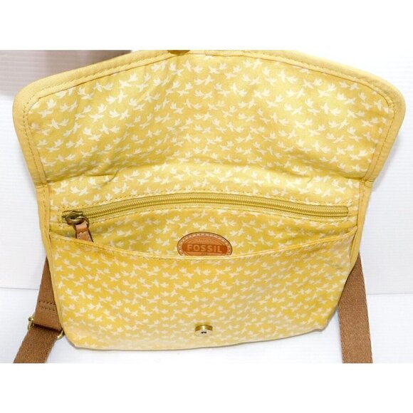 FOSSIL yellow multicolor shoulder bag, cross body, handbag, purse - Picture 2 of 8